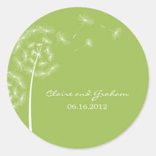 Dandelion Wish Wedding Favour Sticker or Address L