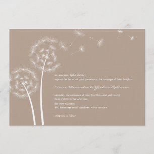 Dandelion Wish Wedding Invitations (Latte)