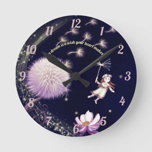 Dandelion wishes Acrylic Wall Clock (Front)