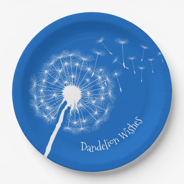 Dandelion Wishes Design Paper Plates (Front)