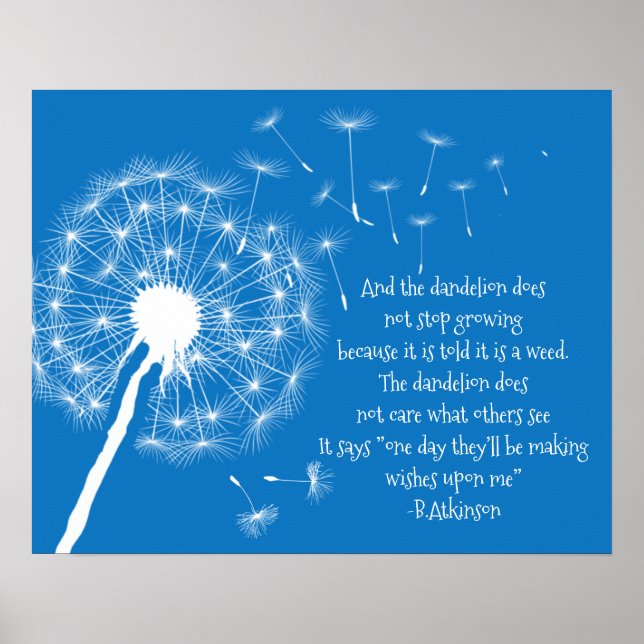 Dandelion Wishes Design Poster (Front)