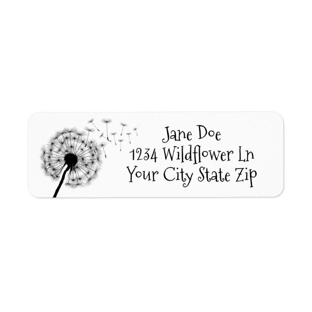 Dandelion Wishes Design Return Address Label (Front)