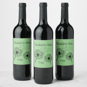 Dandelion Wishes Design Wine Label