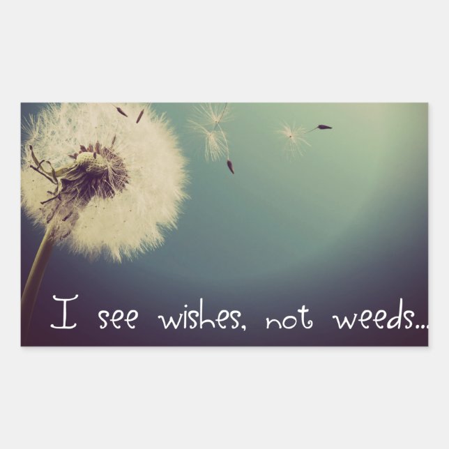 Dandelion Wishes Rectangular Sticker (Front)