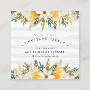 Dandelion Wishes   Spring Wildflowers Square Business Card