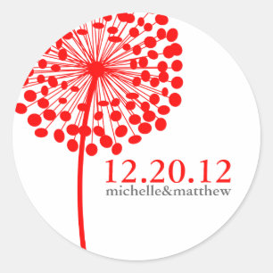 Dandelion Wishes Wedding Favour Stickers