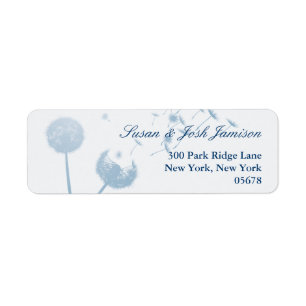 Dandelion Wishes Wedding on Soft Teal, Label