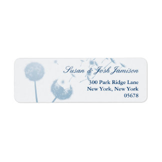 Dandelion Wishes Wedding on Soft Teal, Label