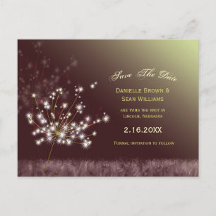 Dandelion Wishes Wedding Save the Date Announcement Postcard