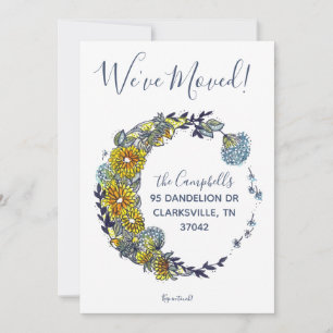 Dandelion Wishes Wreath New Address Announcement