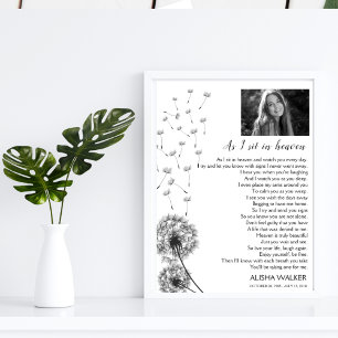 Dandelions A I sit in Heaven Memorial Welcome Sign