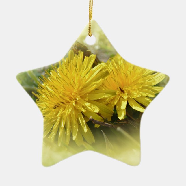 Dandelions - A Sunny Hi Ceramic Tree Decoration (Front)