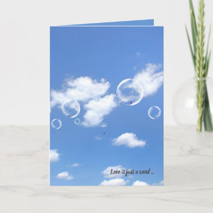 Dandelions and bubbles anniversary card