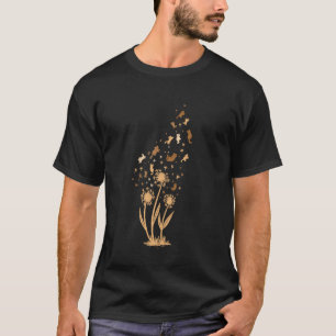Dandelions and Cats Funny Whimsical Floral Graphic T-Shirt