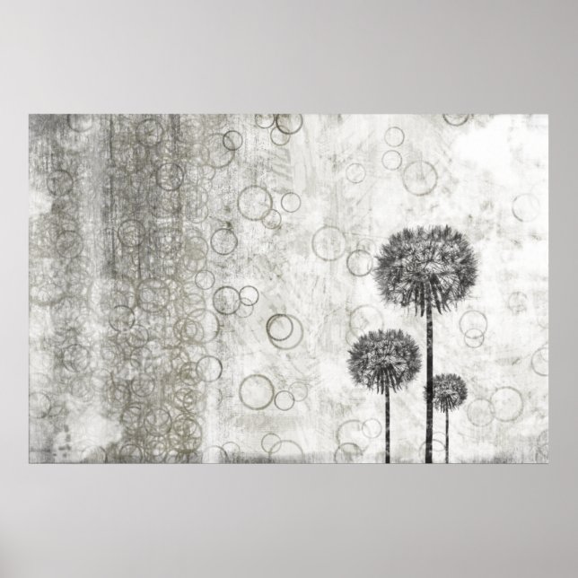 Dandelions and Circles Poster (Front)