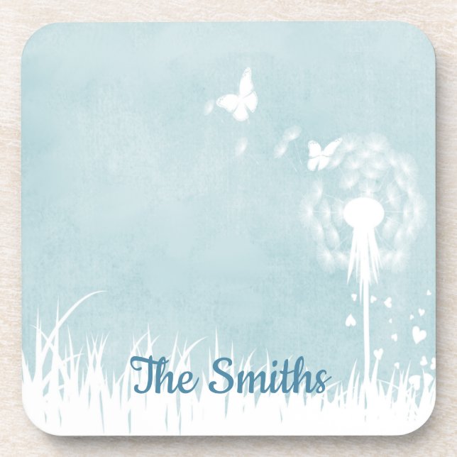 Dandelions, Butterflies & Blue Skies Coaster (Front)
