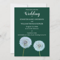 Dandelions Dandelion Clocks Dark Green Wedding