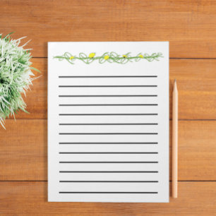 Dandelions Dark Lined Notepad