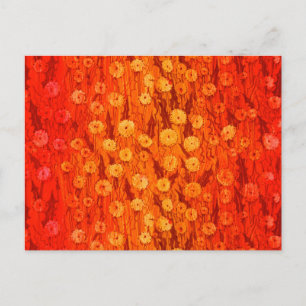 Dandelions Field Summer Flowers Red Orange Ombre Postcard