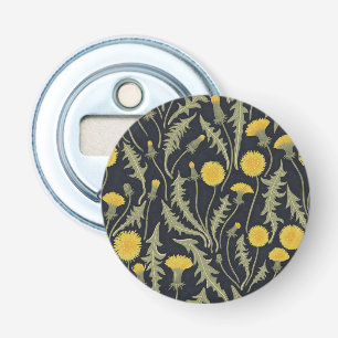 Dandelions, green, yellow and black bottle opener