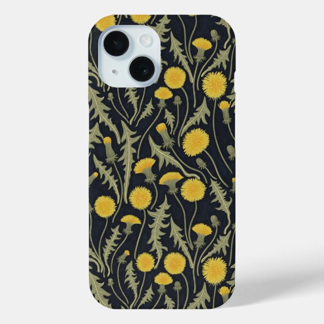 Dandelions, green, yellow and black Case-Mate iPhone case (Back)
