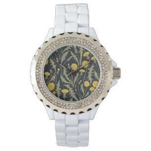 Dandelions, green, yellow and black watch