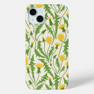 Dandelions, green, yellow and white iPhone 15 mini case