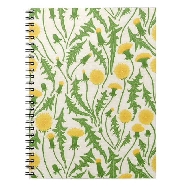 Dandelions, green, yellow and white notebook (Front)