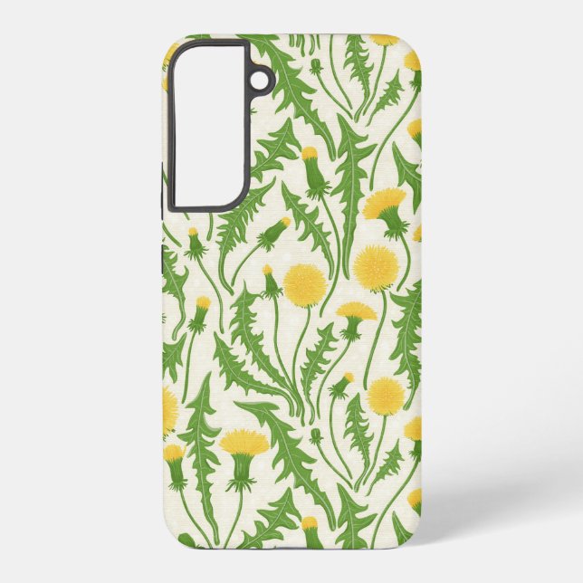 Dandelions, green, yellow and white samsung galaxy s22+ case (Back)