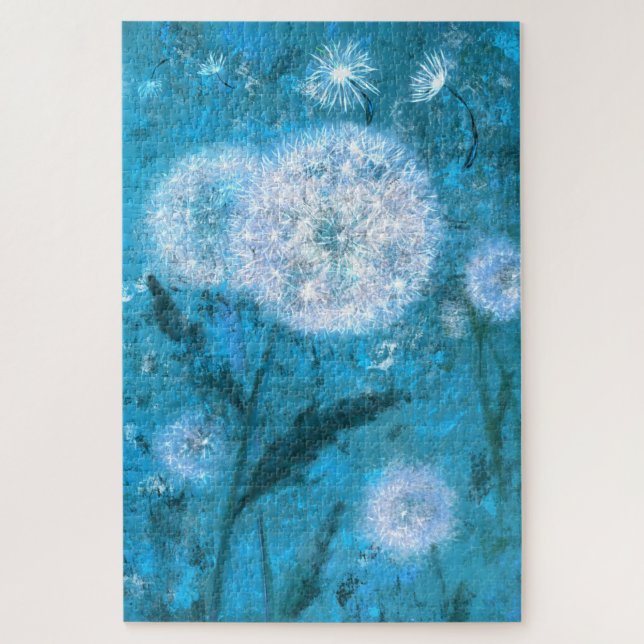 Dandelions in Moon Light - Original Art Painting Jigsaw Puzzle (Vertical)