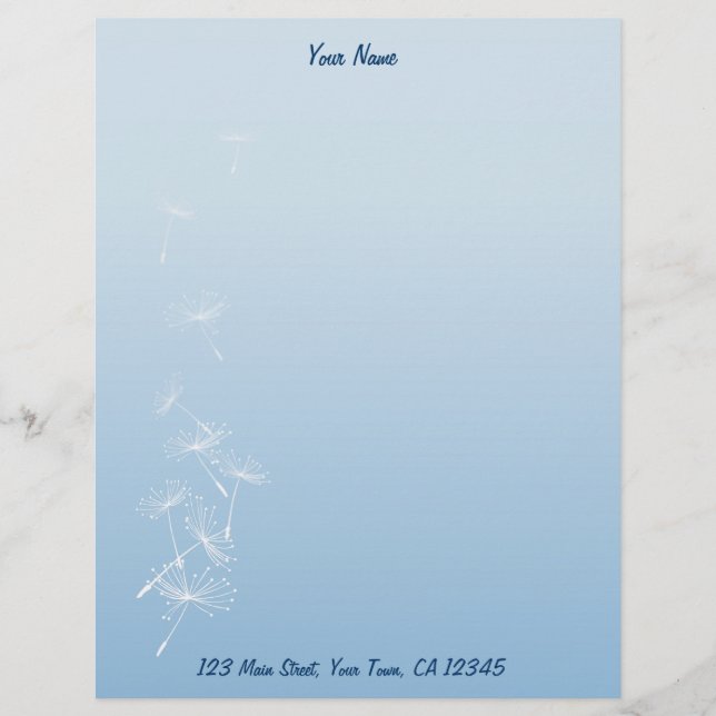 Dandelions Letterhead Template (Front)