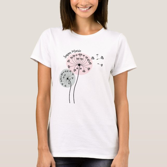 Dandelions Line Art T-Shirt (Front)