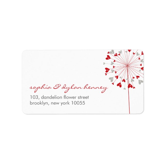 Dandelions Love Cute Summer Wedding Address Labels (Front)