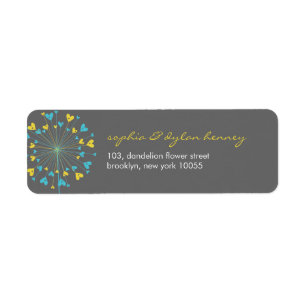 Dandelions Love Cute Summer Wedding Address Labels