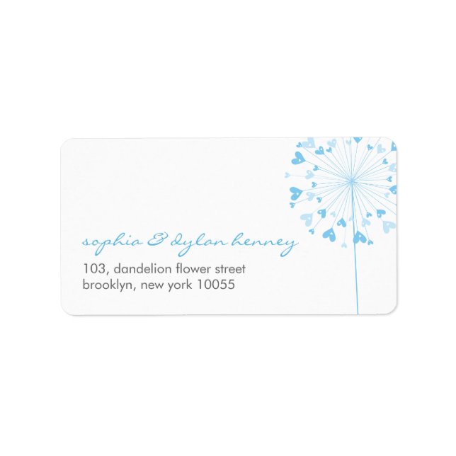 Dandelions Love Cute Summer Wedding Address Labels (Front)