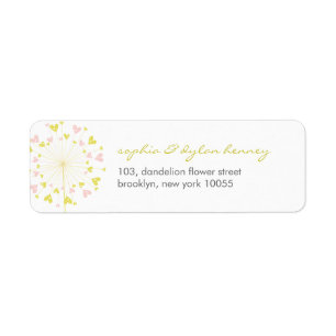 Dandelions Love Cute Summer Wedding Address Labels