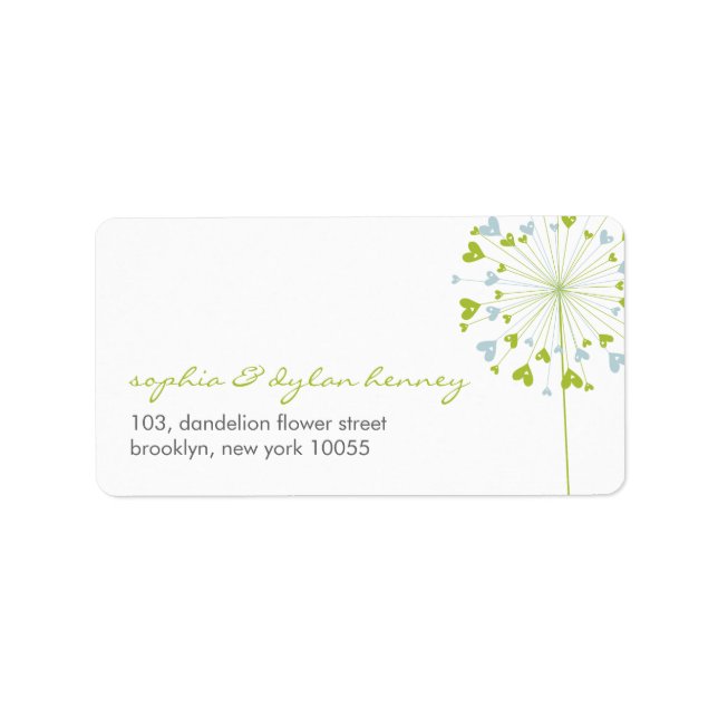 Dandelions Love Cute Summer Wedding Address Labels (Front)