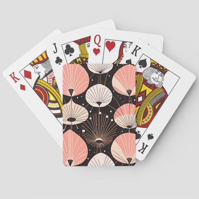 Dandelions -Mid-century- Retro Modern Design Playing Cards (Back)