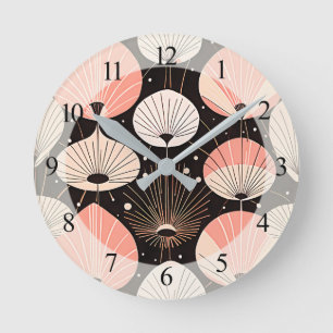 Dandelions -Mid-century- Retro Modern Design Round Clock