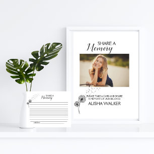 Dandelions Minimalism Share a Memory Funeral Sign