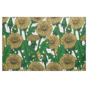 Dandelions on white fabric