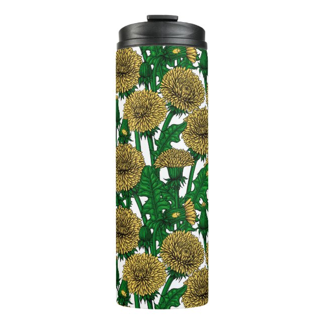 Dandelions on white thermal tumbler (Front)