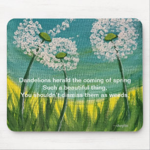 Dandelions - original artwork and poem mouse mat