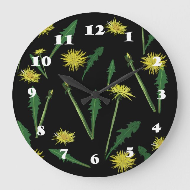 Dandelions Pattern Large Clock (Front)