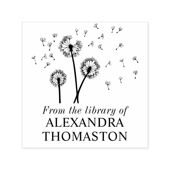 Dandelions Seeds in the Wind Library Book Name Self-inking Stamp (Design)