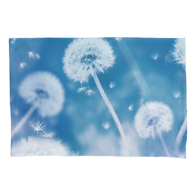 Dandelions Seeds: Summer Floral Banner Pillowcase (Front)