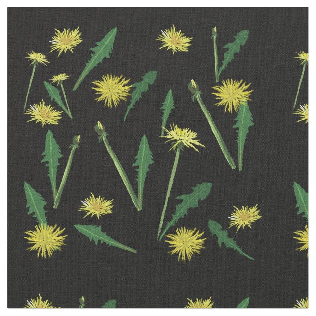 Dandelions Spring art Fabric (Close Up)