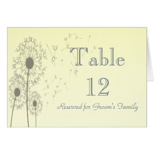 Dandelions Wedding Table Number