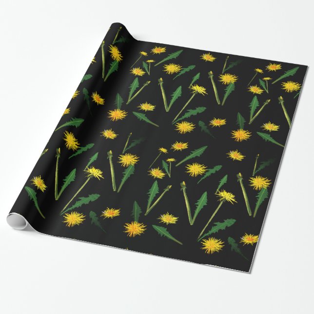 Dandelions Wrapping Paper (Unrolled)