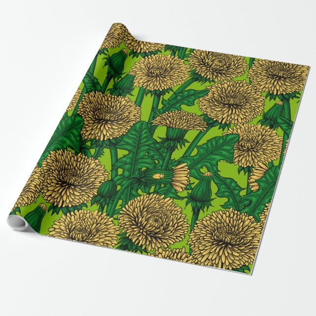 Dandelions Wrapping Paper (Unrolled)